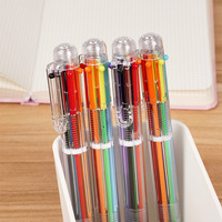 6 In 1 Multicolor Ballpoint Pen 0.7mm Writing Stationery Students School Office Supplies Gel Pen Kids Gift