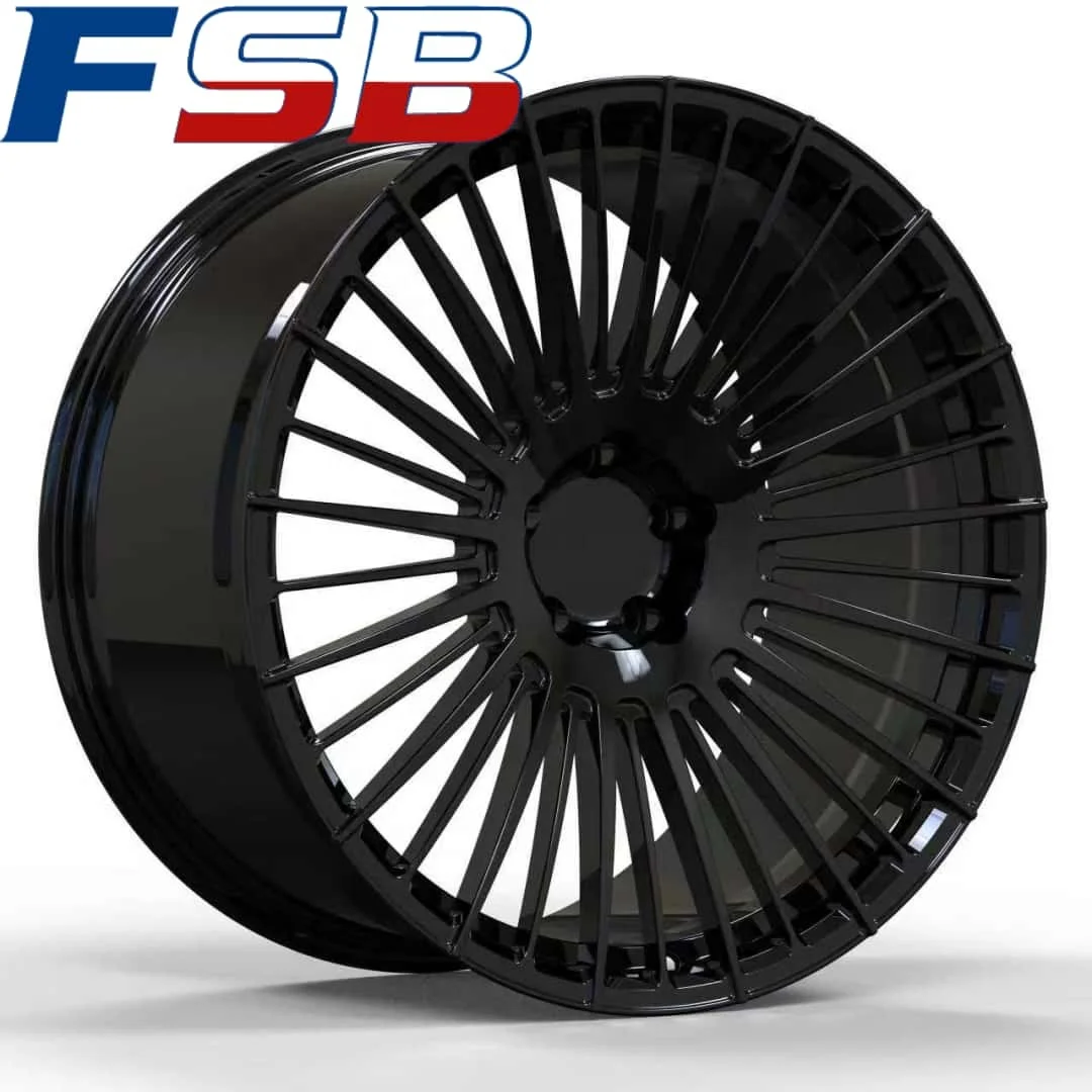 22-24 Inch Glossy Black Multi Spoke T6061 Monoblock Forged Aluminum Wheels Luxury Mid-size SUV Passenger Car Rims
