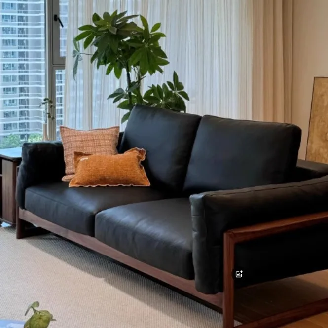 

North American black walnut solid wood sofa combination