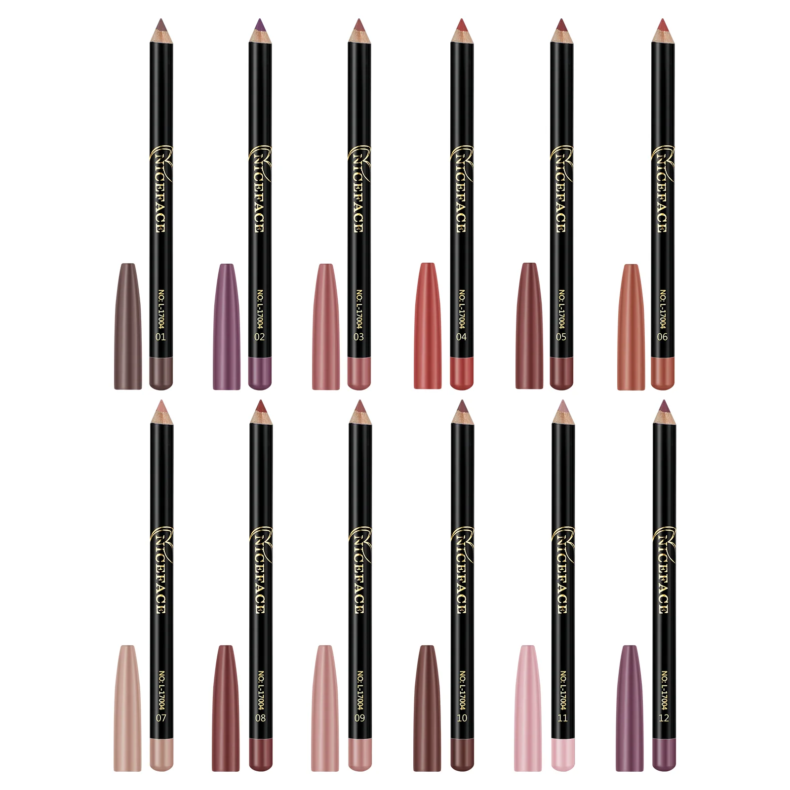 Lip Liner Set Matte Lip Liner Pencil Set 2-In-1 Matte Make Up Lip Liners Pencils 12Pcs 12 Colors Lip Pencil Makeup Gift