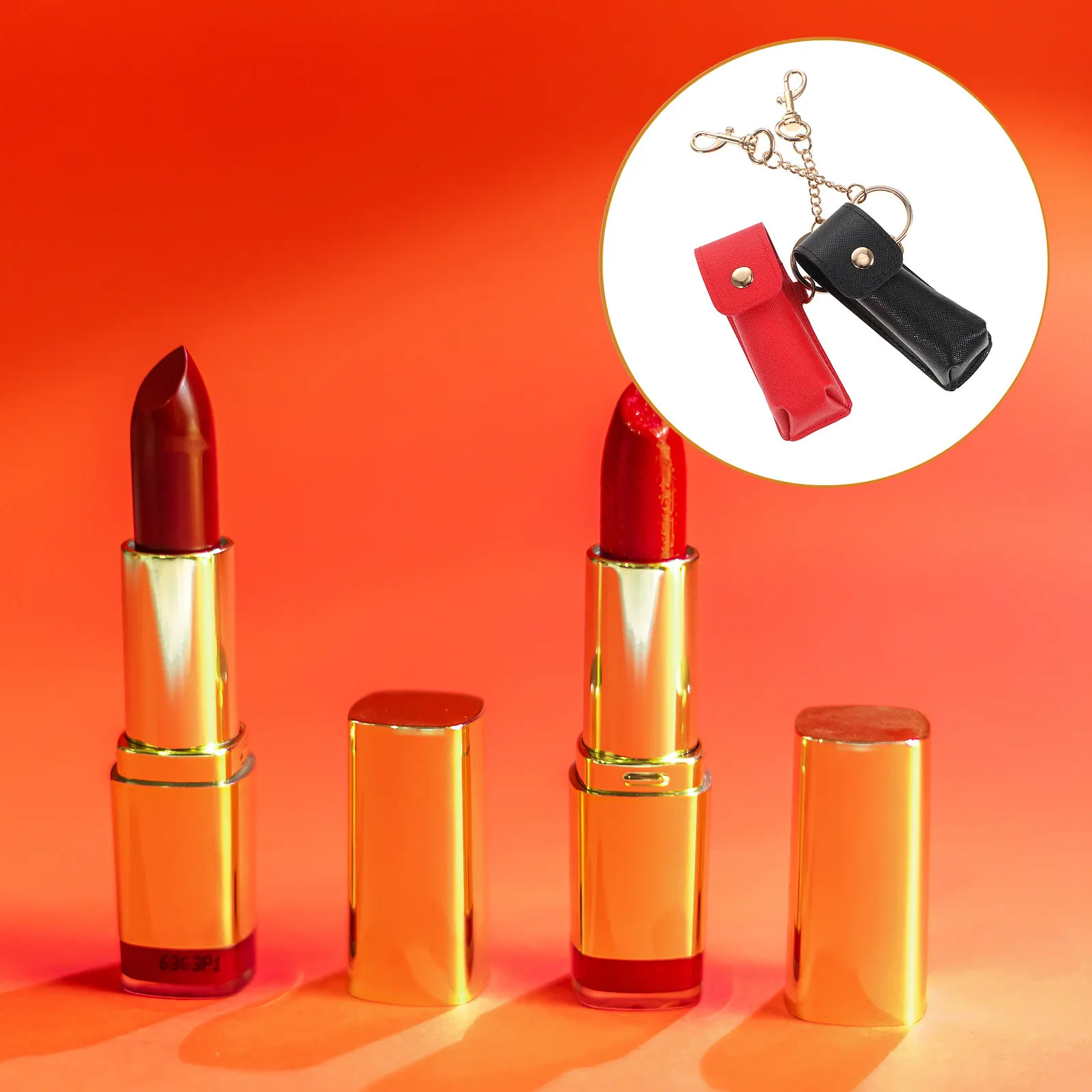 Lip Balm Keychain Holder Pouch for Women Compact Lipstick Storage Bag Lightweight Clip On Case for Lip Gloss