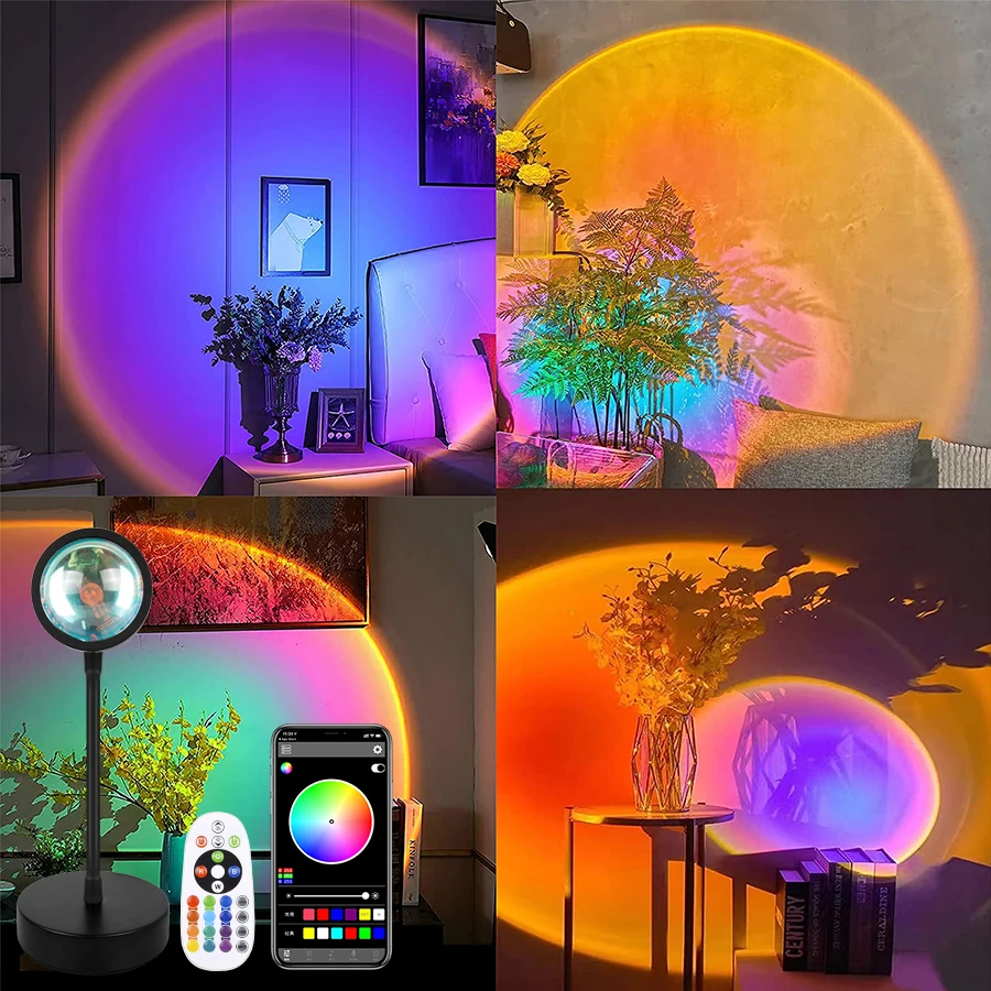 LED Projection Light RGB Sunset Light Remote Control USB Rechargeable IG Photo Theme Event TK Live Streaming Background Lighting