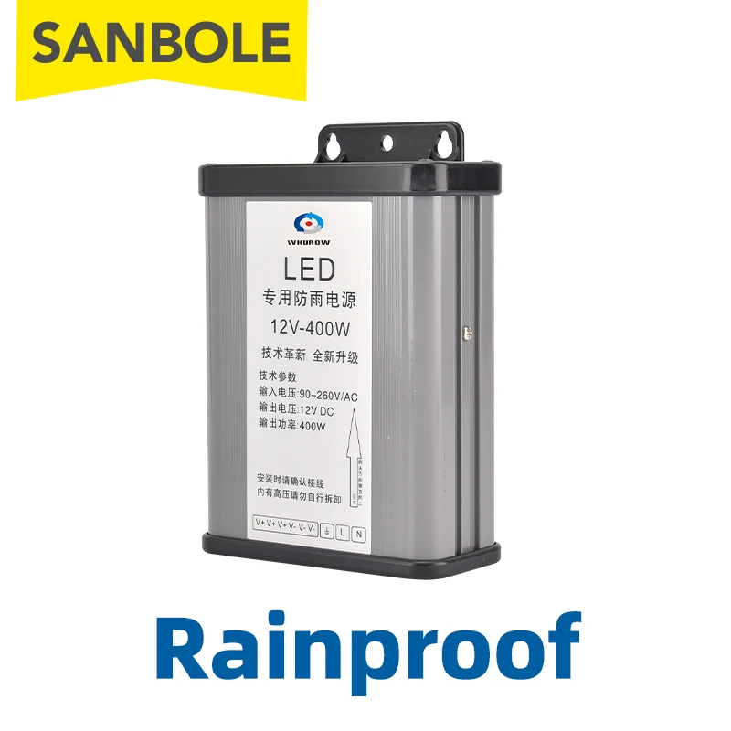 12 فولت 400 واط غير نافذ للمطر التبديل التيار الكهربائي F-400-12 في الهواء الطلق LED الإعلان علامة مضيئة كلمة محرك محول الجهد استقرار