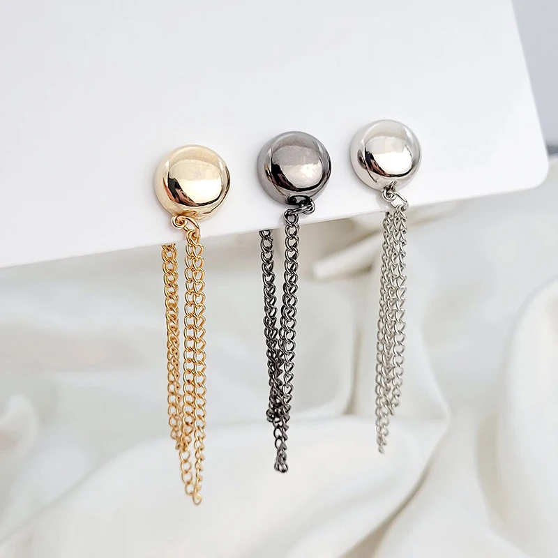 2pcs Multi-Function Magnetic Clothing Clip With Chain Metal Buttons Clip Clothes Scarf Trouser Legs Cuff Fixing Magnet Pin