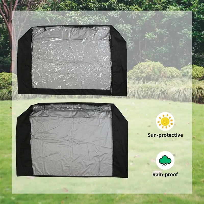 Garden Waterproof 4FT Rabbit Hutch Cover Large Double Layer Oxford Cloth Bunny Cage Covers Outdoor Patio Dust Cover Without Cage