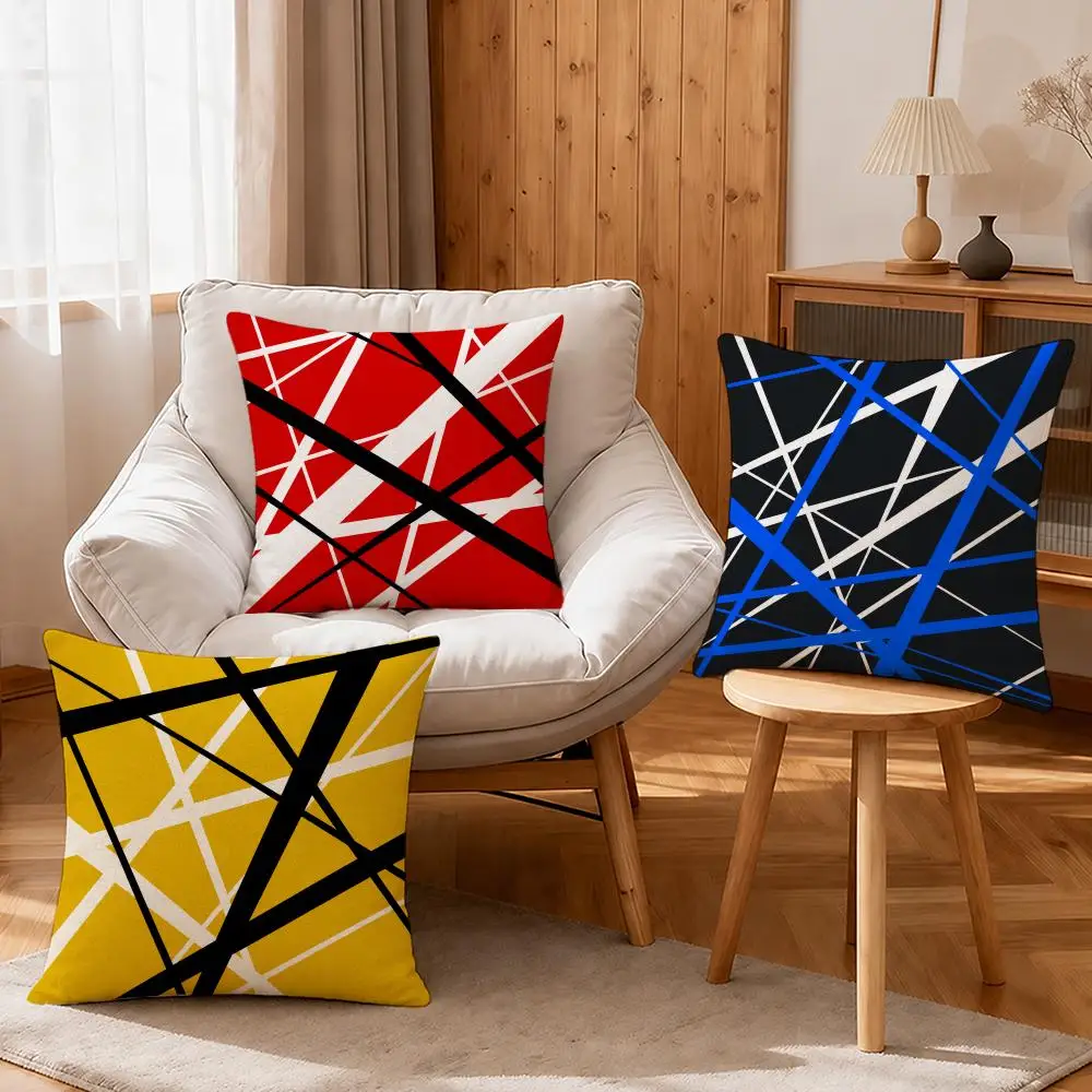 Guitar Frankenstrat Cushion Cover Linen Anti-Mite Antibacterial Cushion Cover Invisible Zipper Sofa Decor