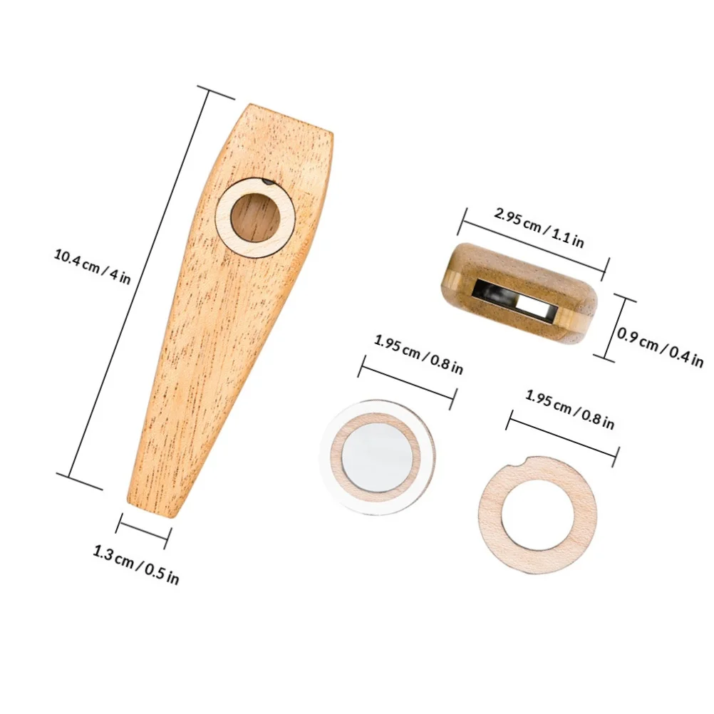 1 Satz Holz-Kazoo-Anfängerinstrument für Erwachsene, leicht zu erlernende tragbare Musik für Gitarre, Ukulele, Leistung, Kazoo