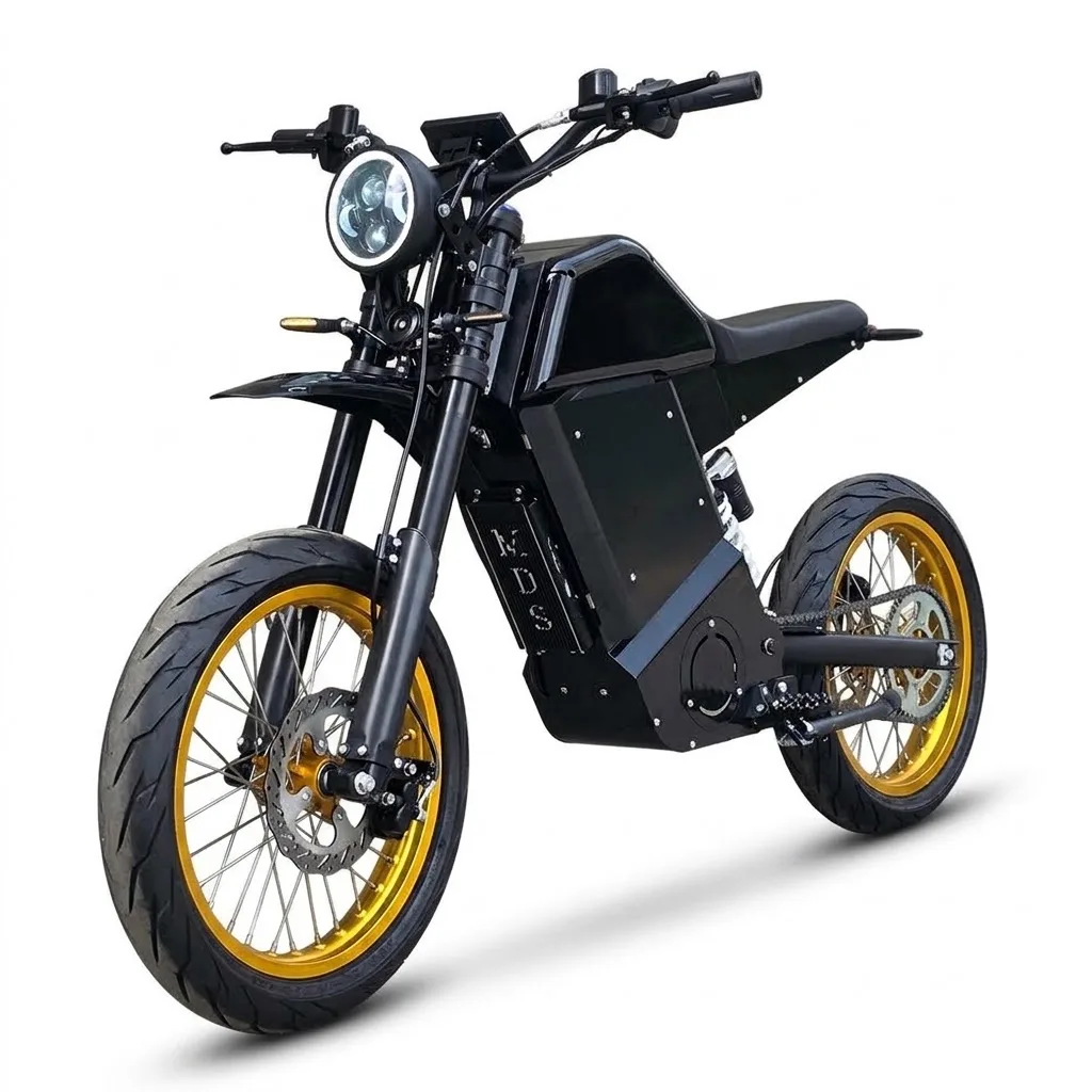 MD-5X Mid Drive Electric Motorcycle 16KW Geared Motor Long Range 100kmh Top Speed 17 Inch Street Tires 200A Fardriver Controller