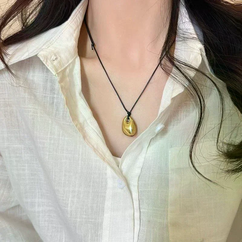 Multipurpose Iron Beans Charms Necklace; Personalized Fashionable Clavicle Jewelry for Women and Girls Gifts