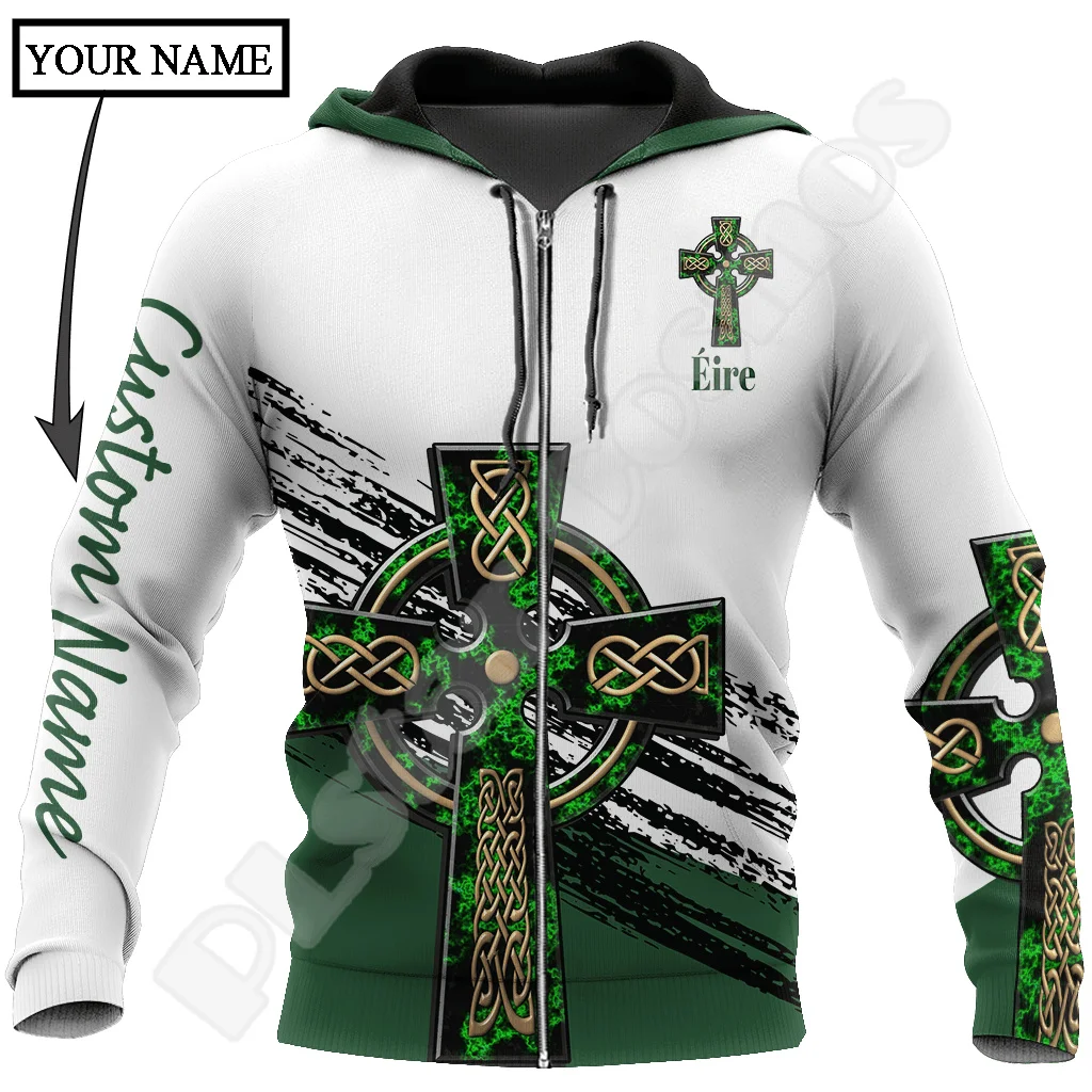 

NewFashion Country Flag Ireland Clover Irish St.Patrick Tattoo Vintage 3DPrint Pullover Funny Harajuku Casual Jacket Hoodies X9