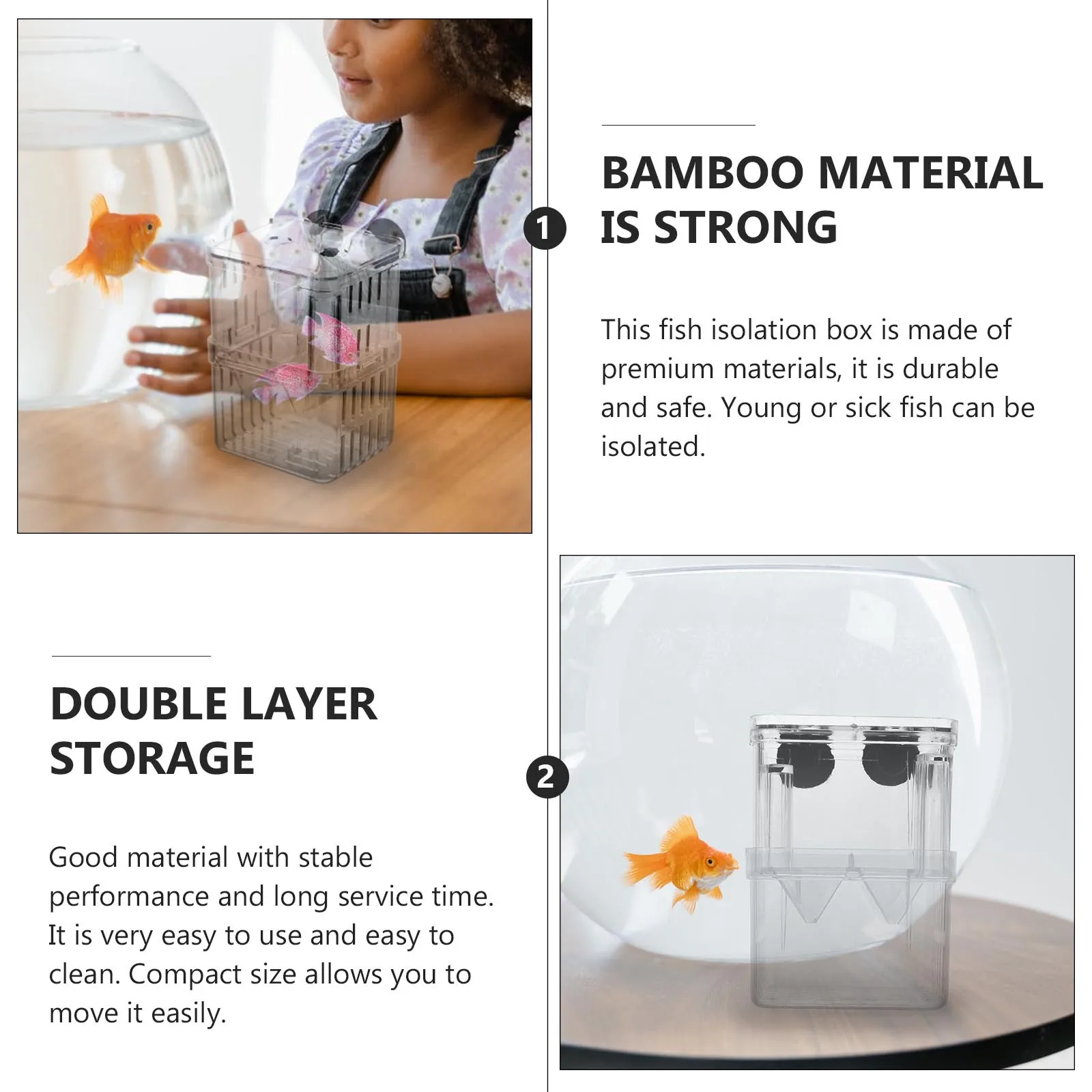 

3Pcs Fish Isolation Boxes Small Size Easy Use Aquarium Breeding Box Fish Tank Hatchery Incubator Tank Hatchery Incubator