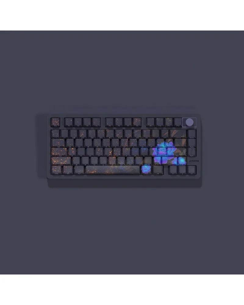 Peony Guofeng keycap is engraved with light-transmitting characters on the side 132 key box with a full set of mechanical keyboa