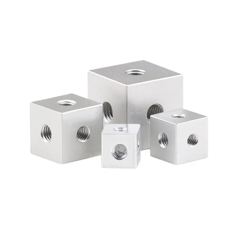 12 sets of 20x20x20 M6 six sided nuts, aluminum alloy fixing blocks, acrylic square body three sided fixing nuts