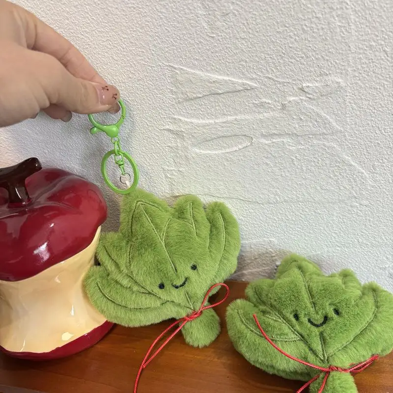 Amuleto de pelúcia de folha de pomelo da sorte, pingente tradicional de boa sorte para casa, carro e mochila, lindo presente auspicioso