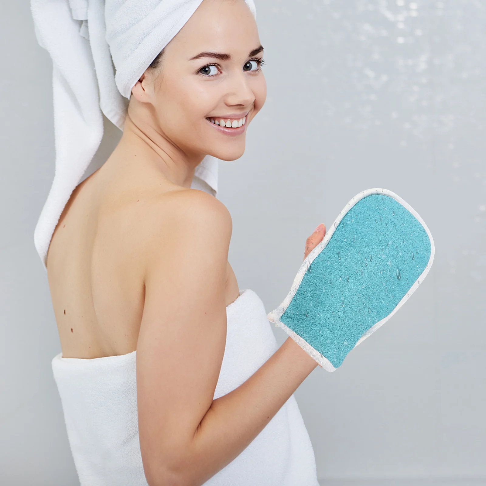 

3pcs Bath Sponge Gloves Set Long Strap Back Cleaning Shower Scrubber Exfoliating Bathing Kit Portable Wash Tool For Body Care