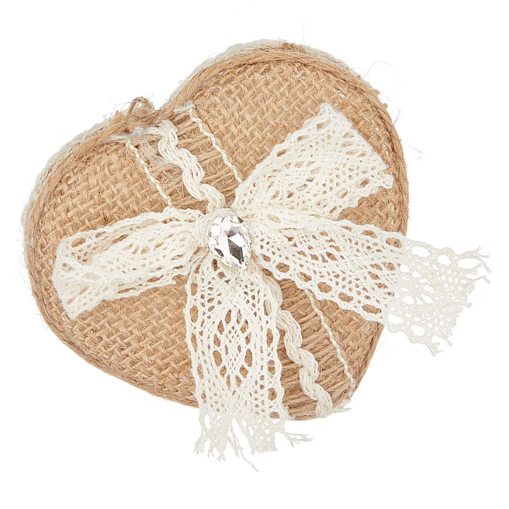 

Heart Shaped Ring Box Holder Jewelry Case Bracket Small Boxes with Lids Trinket Khaki Storage Travel