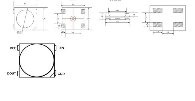 10 ชิ้นคุณภาพสูง 0.2 วัตต์ 5050 led แฟลช XL-5050UWC-DS ในตัว IC การหายใจผลไดโอด