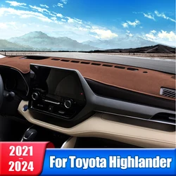 Car Dashboard Cover For Toyota Highlander XU70 Kluger 2021 2022 2023 2024 Instrument Desk Sun Shade Non-slip Pad Pad Accessories