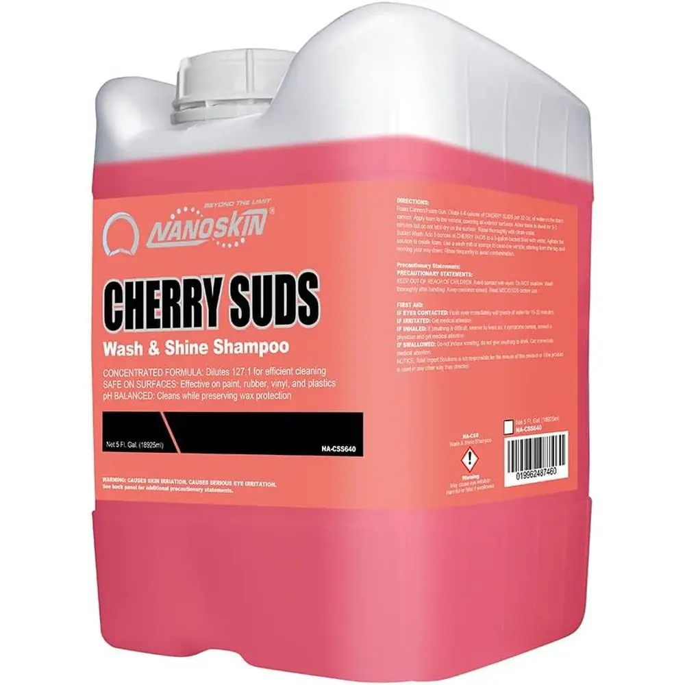 

Concentrated Car Wash Shampoo - 5 Gallons, Foam Cannons & Guns, Bucket Washes, Pure Washer Safe, Cherry Fragrance for Vehicles