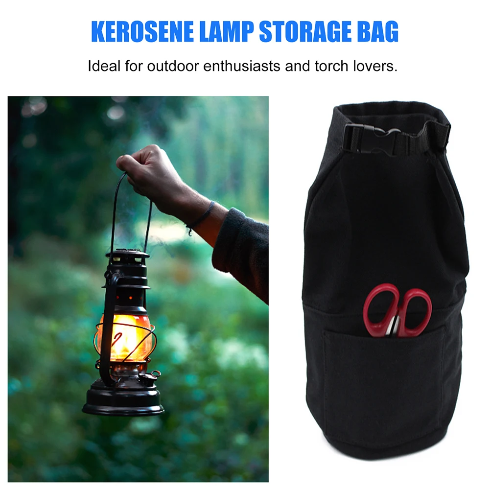 

Kerosene Lamp Storage Bags Horse Lantern Pouch Retro Lantern Storage Bag with Pockets Protector Cover Hiking Accessories Tools