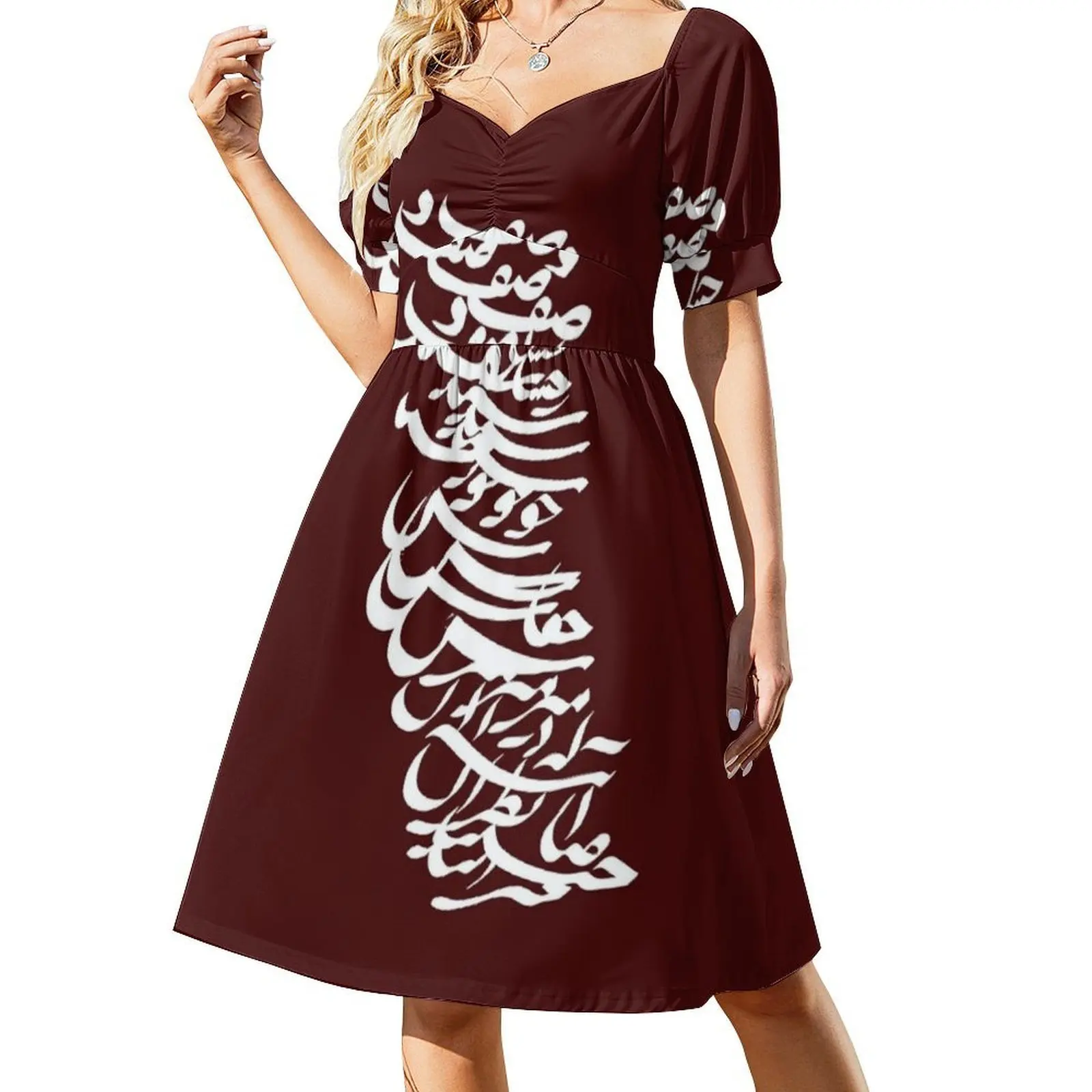 إيران وقصيدة إيران في الفارسي التي شيرت خمر فستان بوهيمي نفخة الأكمام أو بلا أكمام خيارات للنساء فستان إيران طهران #2