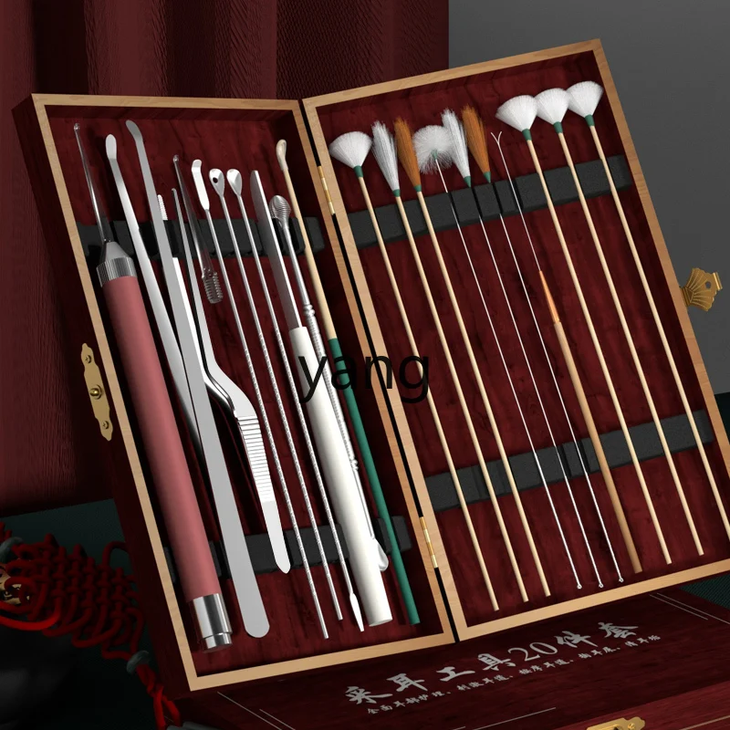 

LH Ear Cleaning Tool Set Professional Ear Pick Artifact Goose Feather Stick Special Visual Full Set