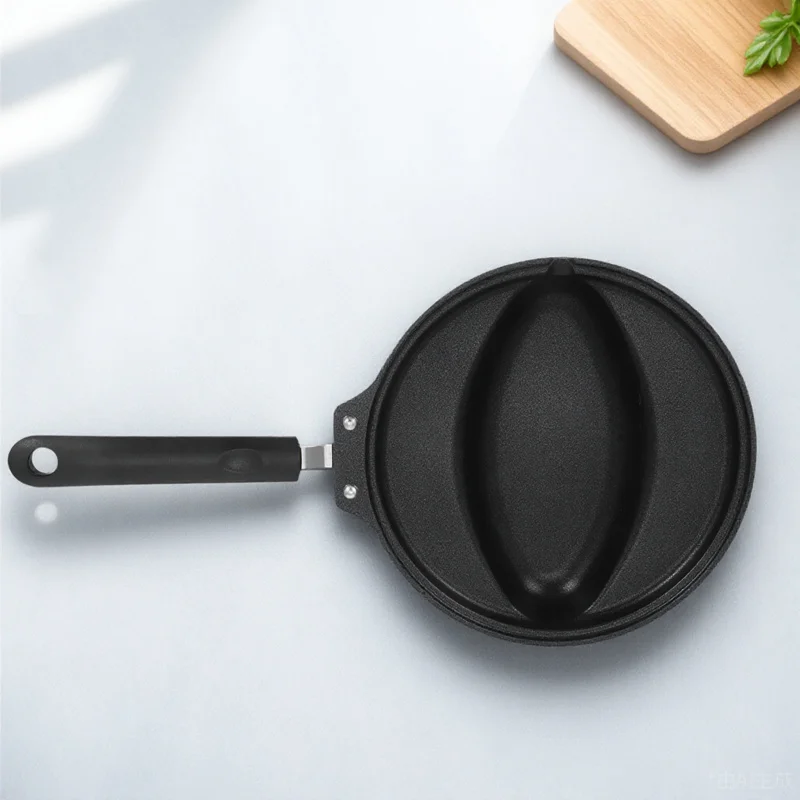

1pc Non-Stick Omelette For Egg Frying Omelet Rice Iron Frying Easy Omelette Pan Clean Egg Pan Home Use Black