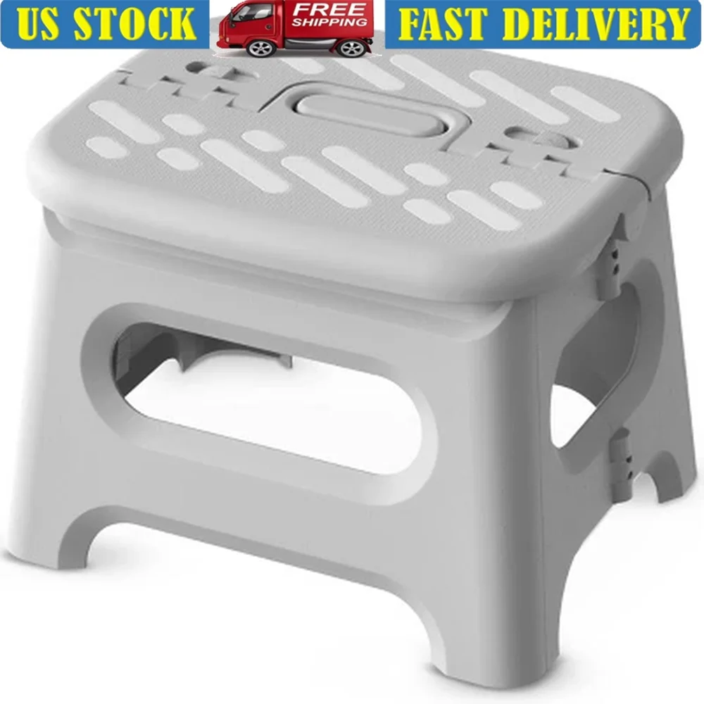 

Folding Step Stool Kids and Adults Lightweight Portable Locking Mechanism Slip Resistant Space Saving Easy Storage Safe Use