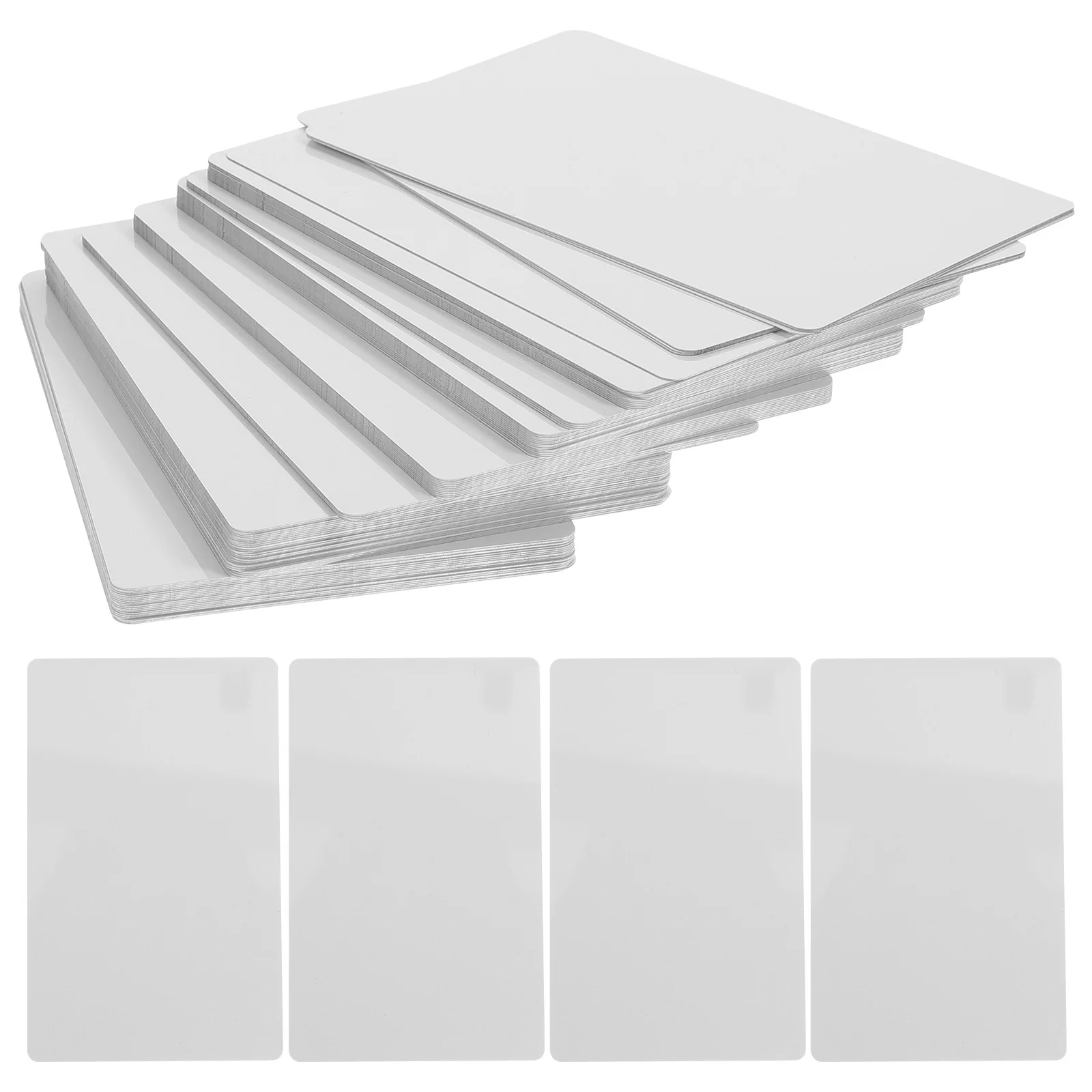 

100 Pcs DIY Blank Aluminum Cards for Sublimation Metal Business Card Blanks Message Cards Small Craft Sheets Set
