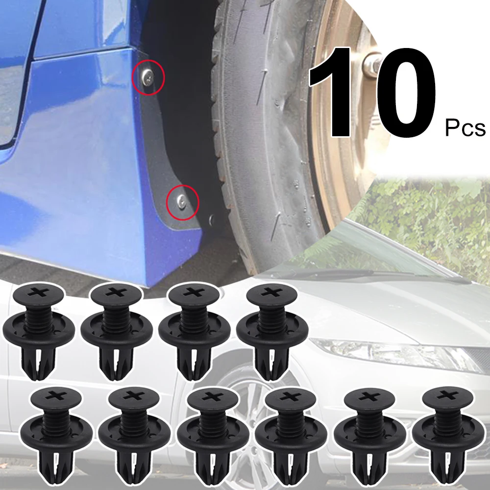 

10Pcs For Honda Civic 2001 - 2005 Accord Legend Prelude Car Mudguard Bumper Side Skirt Wheel Arch Lining Clips Rivet Accessories