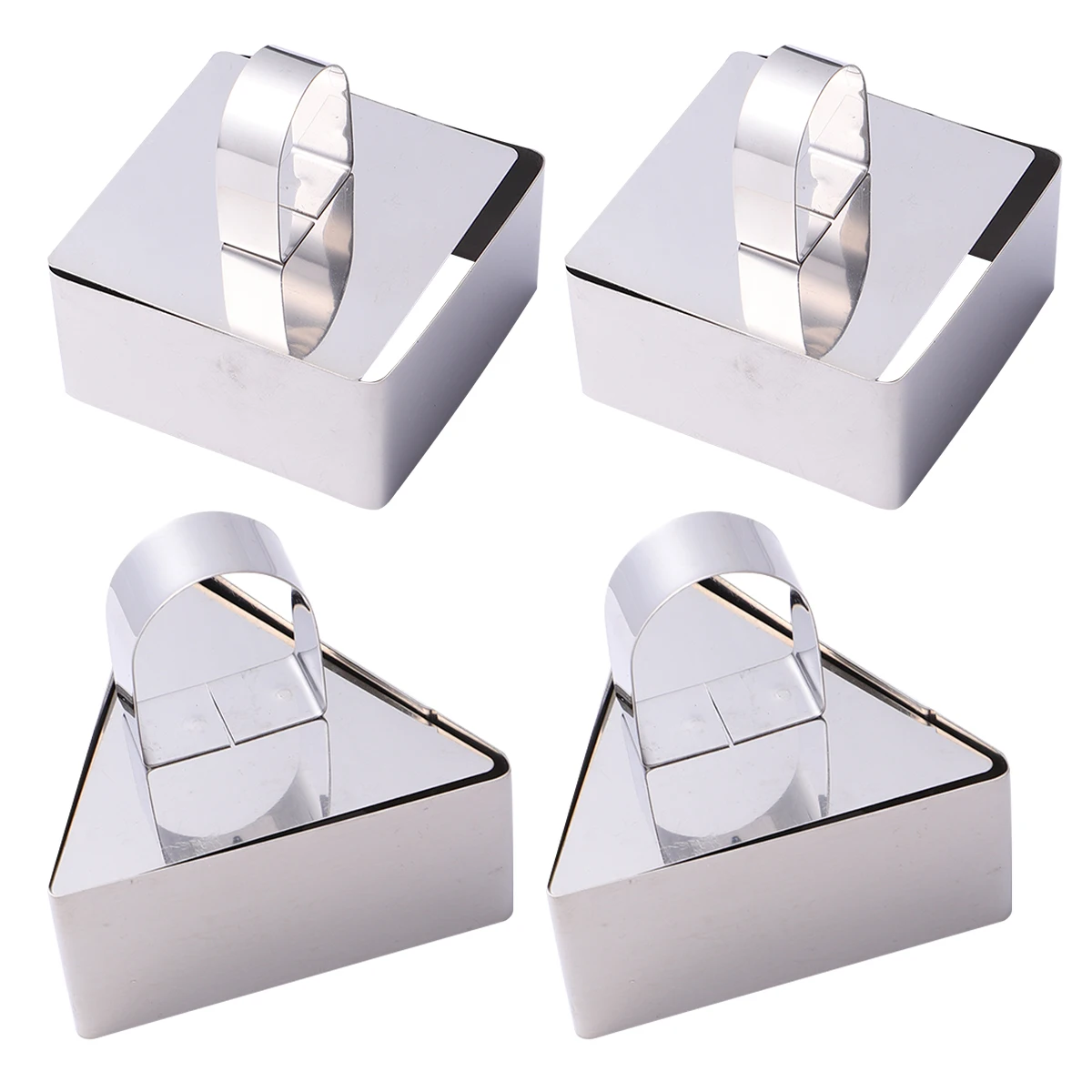 

4 Pcs Cake Molds Stainless Steel Non-stick Easy Clean Baking Tools Cookie Tray Pizza Supplies Creative Design Durability