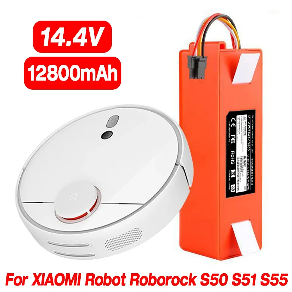 

Robotic Vacuum cleaner Replacement Battery for Xiaomi Robot Roborock S50 S51 S55 Accessory Spare Parts li-ion battery 12800mAh