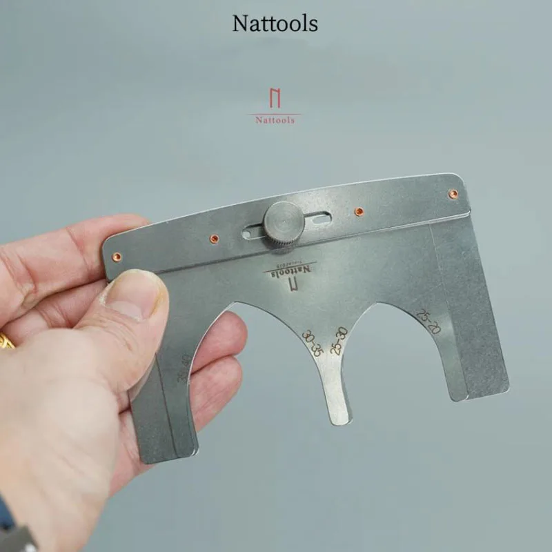 Nattools Pattern Template Assisted Cutting Die Stainless Steel Ruler Adjustable Belt Spear Tail Fixed Specification Belt End