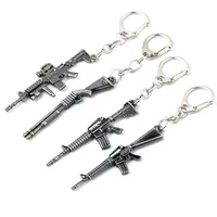6cm CSGO Mini Pendant Metal Keychain for Men Gun Black Plated M16 M4A1 Model Key Ring Fans Collectible Jewelry Accessories Gift
