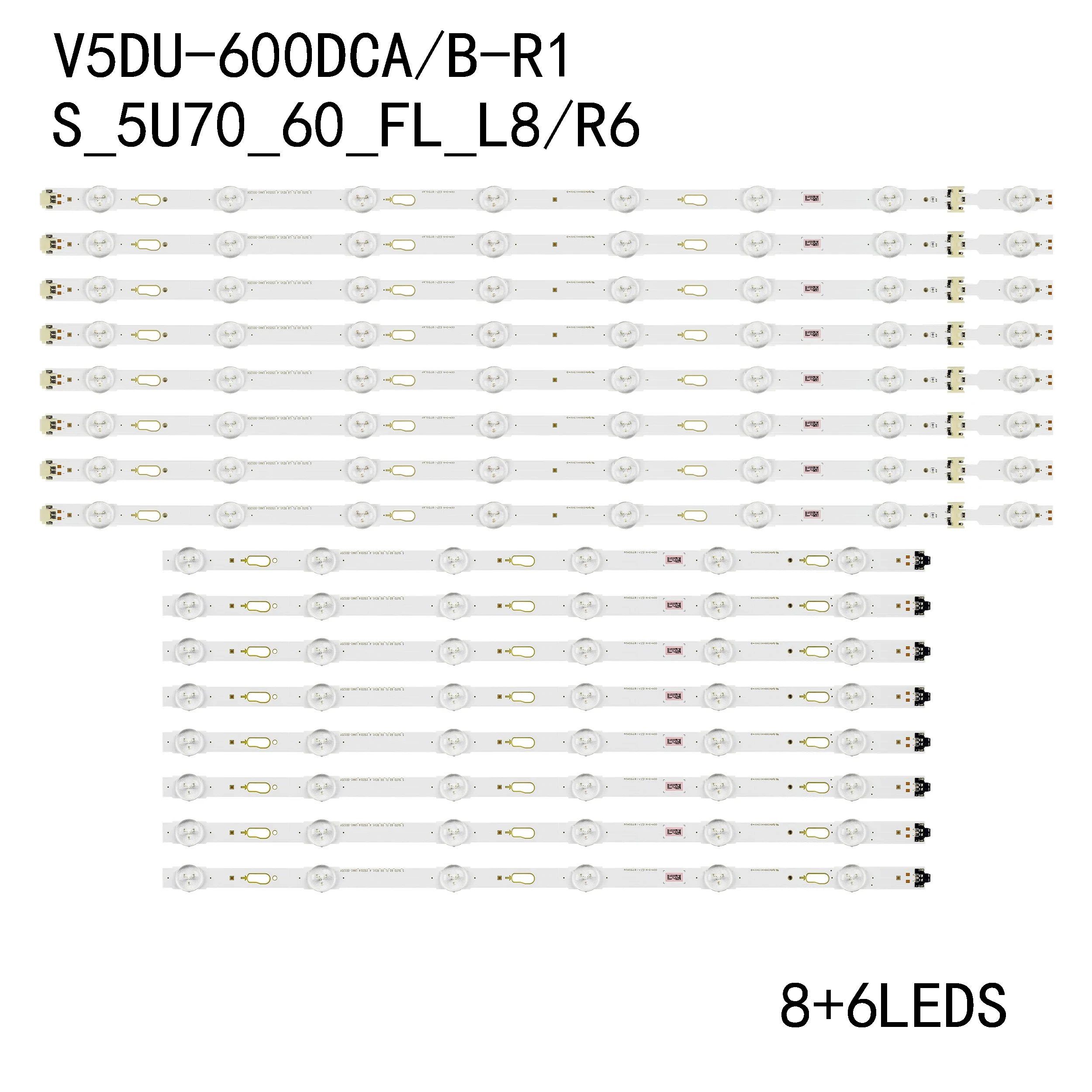 16Pcs/Set LED Strip UA60KU6000W UE60KU6000 UE60JU6000 UN60JU7100 V5DU-600DCA 600DCB-R1 BN96-34806A 34805A 39664A 39663A