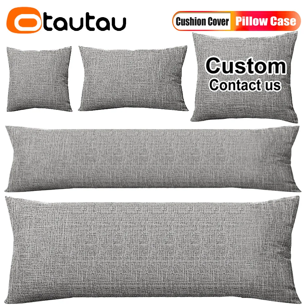 OTAUTAU Baumwoll-Leinen-Kissenbezug für Sofa, Bett, Kopfteil, Couch, Rückenlehne, Kissenbezug, langer Körper, Kissen, ZT2XMM1T – Detail 4