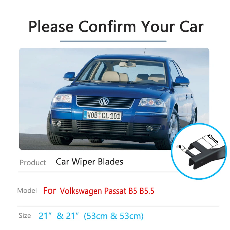 For Volkswagen VW Passat B5 B5.5 2002 2003 2004 2005 Windscreen Windshield Wipers Car Accessories Brushes Car Front Wiper Blade