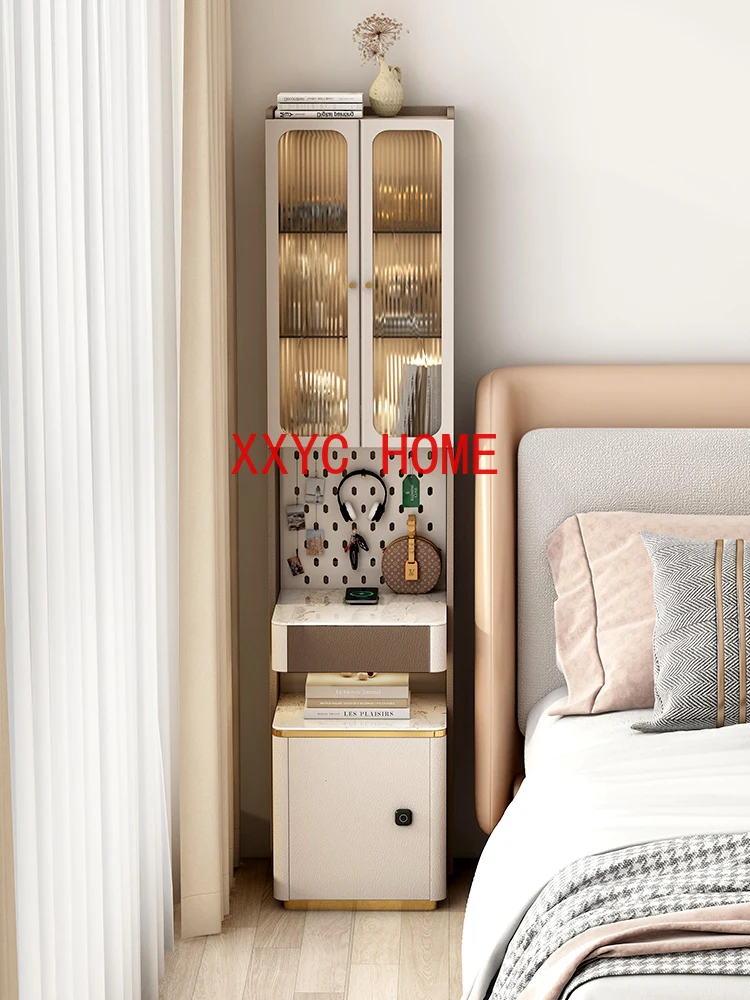 Bedside Supporter Integrated Floor Lamp Charging Locked Bedroom Bedside High Cabinet