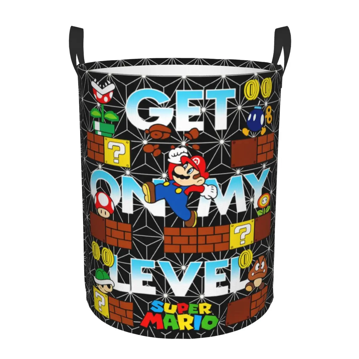 

Anime Mario Cartoon Laundry Basket Collapsible Clothes Hamper Storage Bin for Bathroom