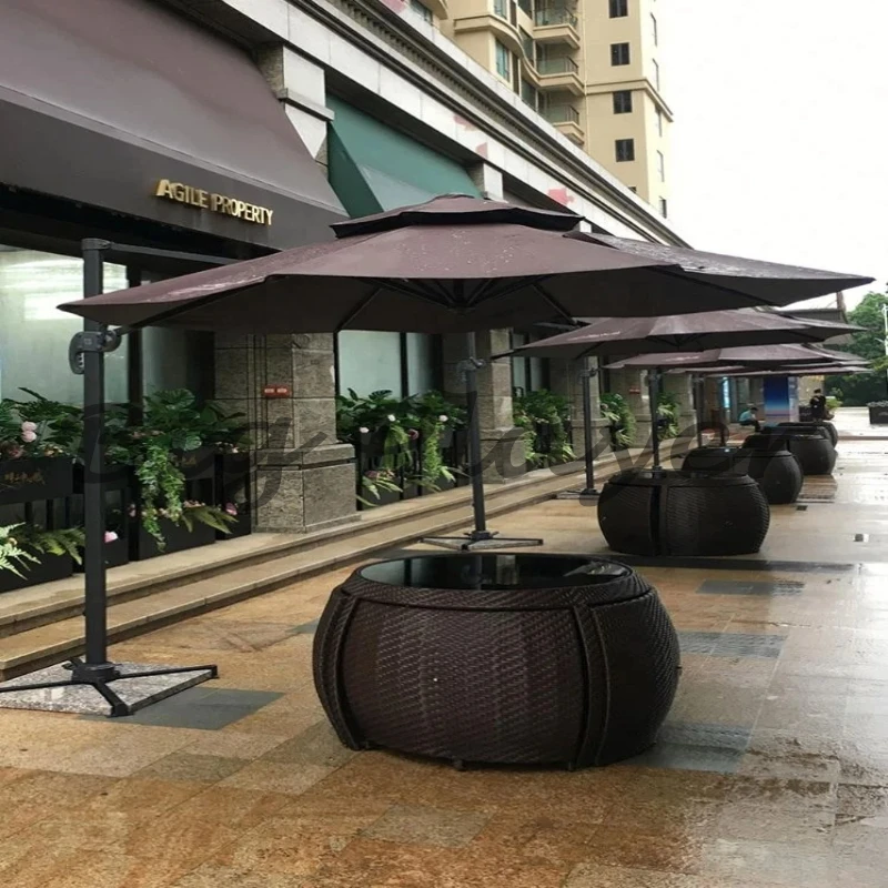 Outdoor Garden Patio Dining Chair Set - Modern Rustic Wicker Rattan Restaurant Furniture