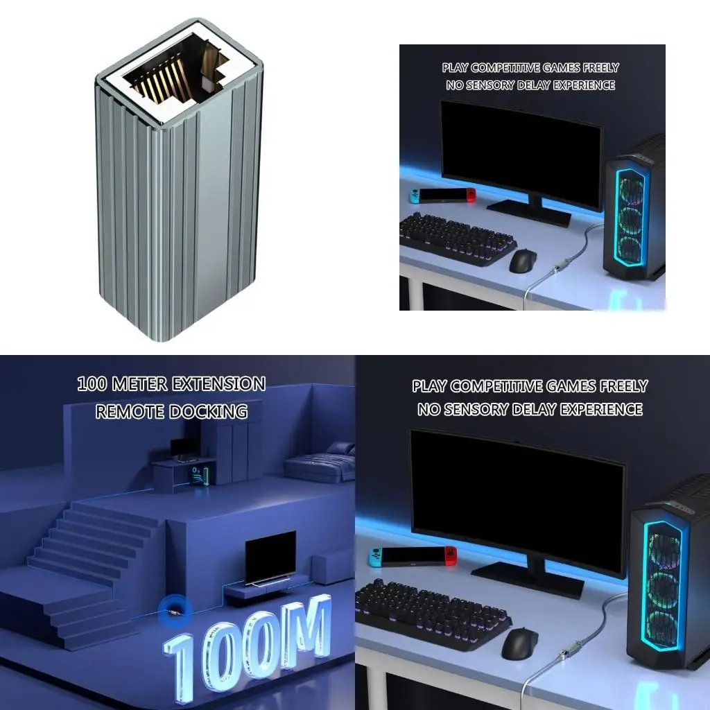 

4X7E RJ45 Кабельная муфта 10000 Мбит/с 10 Гбит/с сетевой адаптер-удлинитель для различных разъемов кабеля Ethernet