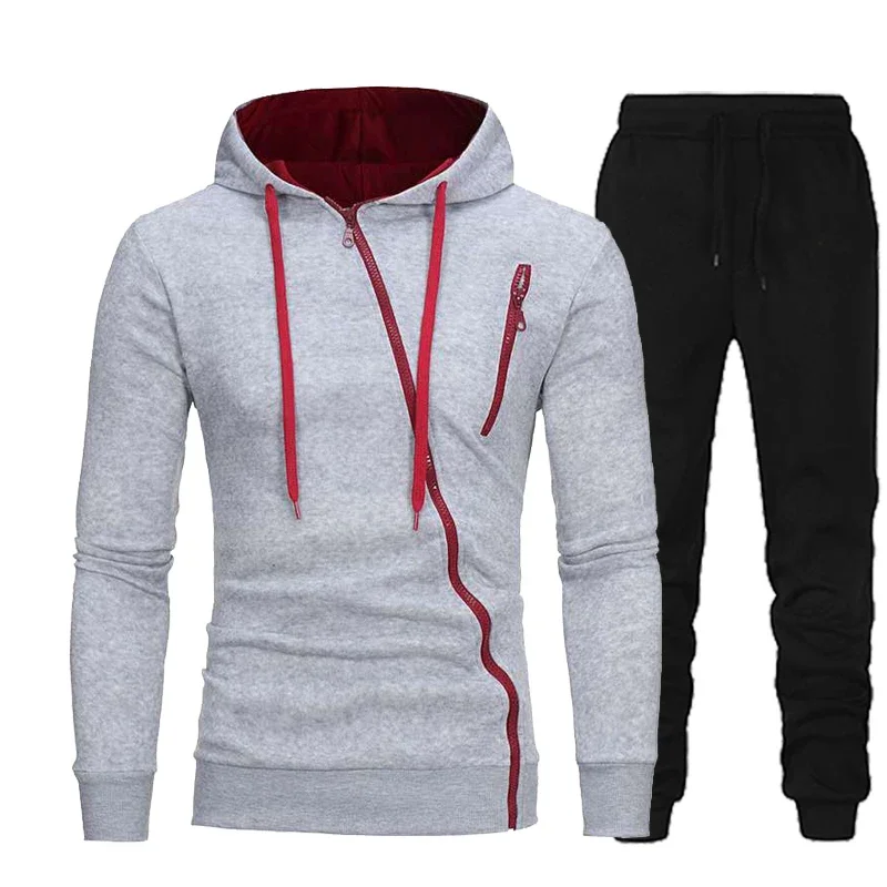 2024 Male Hoodie+Pants 2Pcs Jogging Sports Suit Casual Tracksuit Men Hooded Sweatshirt Outfit Spring Autumn Mens Sets Sportswear