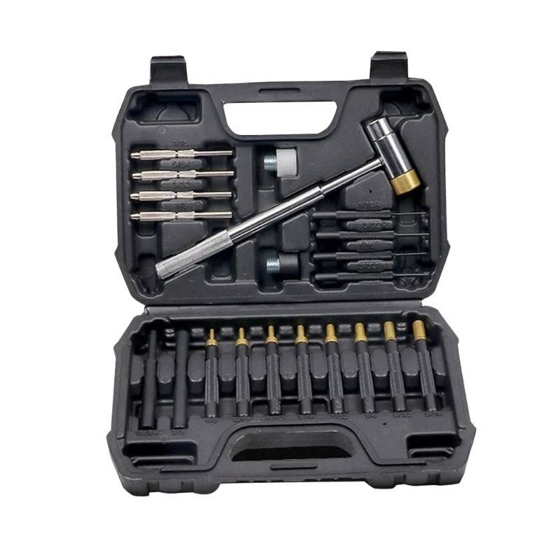 21PCS Double-Faced Hammers Roll Pin Punch Set With Portable Plastic  Box Steel Punch Mechanical Maintenance  Hand Tools Kit