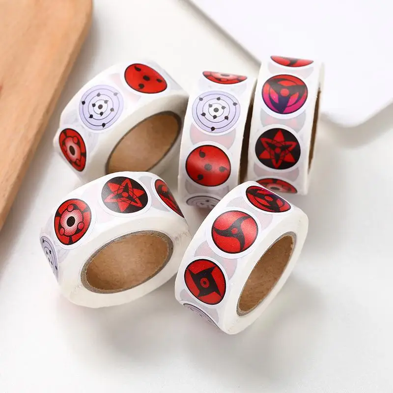 Anime Naruto Figure Roll Stickers Uchiha Itachi Sharingan Madara Rinnegan Eyes Stickers Student DIY Notebook Decorative Stickers