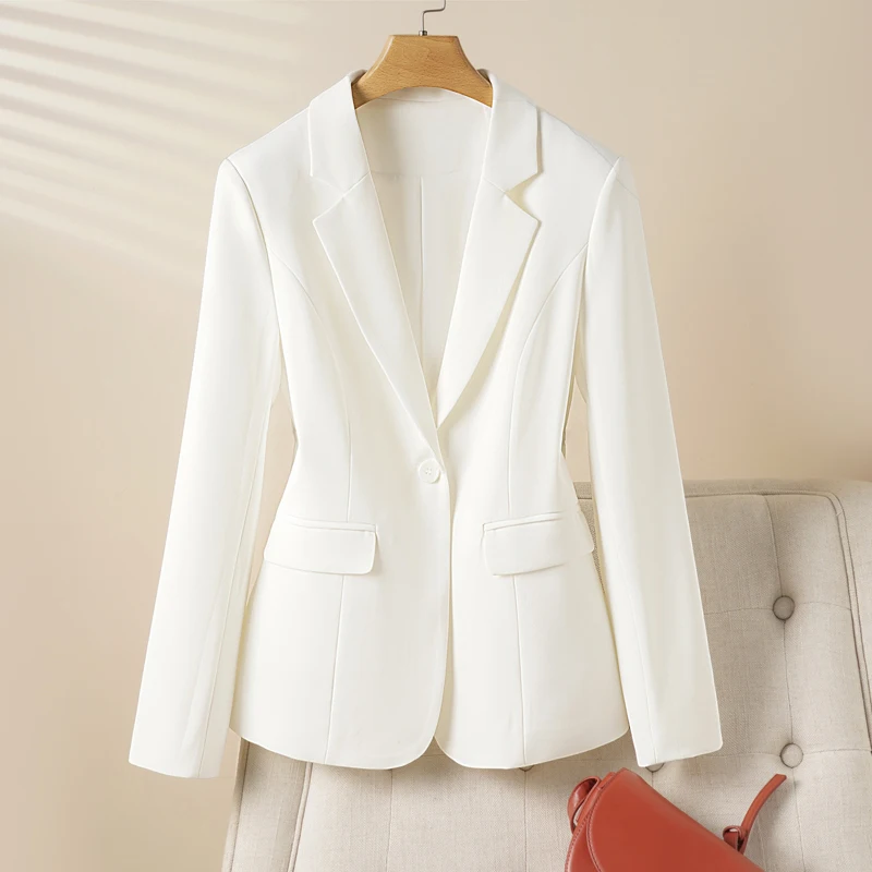 

Fashionable Light Job Style Draped Small Suit Women's Jacket One Button Long Sleeve Non-Slit Suit Top Spring & Fall Style