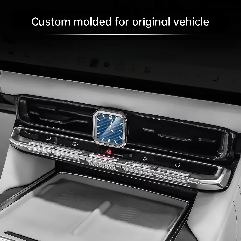 For Zeekr 9X Car Center Console Clock Square Modified Electronic Quartz Watch Interior Decoration Accessories