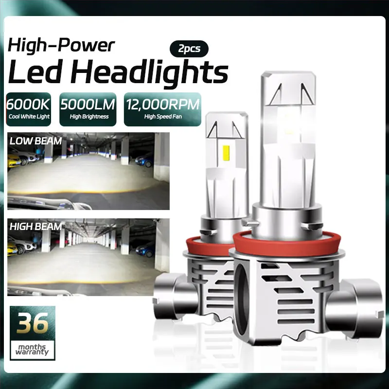 

2Pcs H1 H3 LED Bulb H11JP 9005 HB3 9006 HB4 Led Lamp Super Bright Car Fog Lights Day Driving Running Light 12V 6000K White