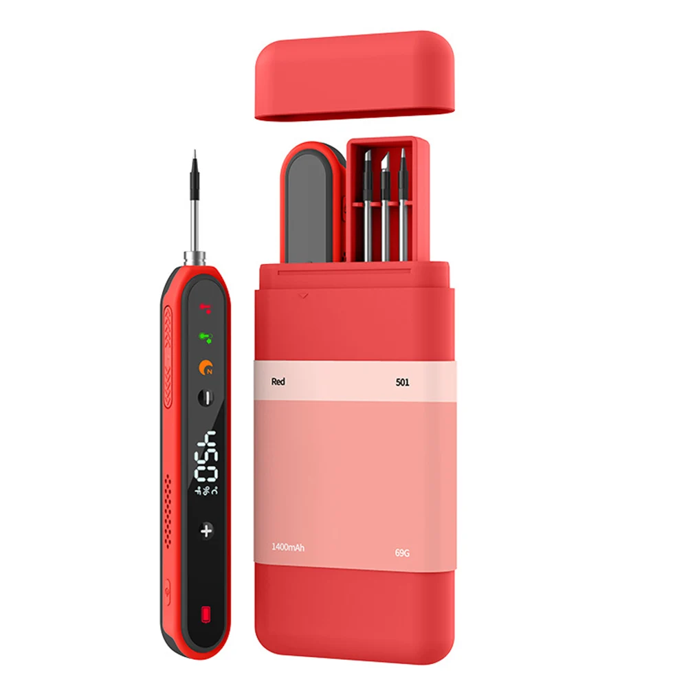 

USB Rechargeable Portable Soldering Iron Kit With LCD Display & Adjustable Temp Wireless Soldering Welding Set DIY Home Repair