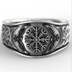 Norse mythology viking celtic compass vintage graffiti ring man