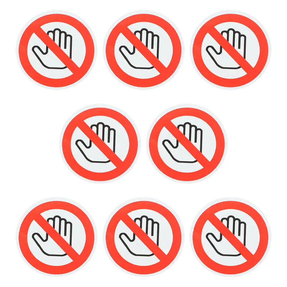 

8Pcs Safety Warning Sign Stickers Do Not Touch Safety Labels Self Adhesive Warning Decals for Industrial Factories Warehouses